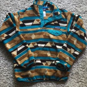 Patagonia fleece quarter button with pocket detail